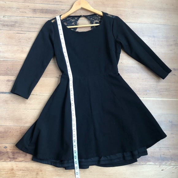 Lulus Felicity Black Backless Lace Skater Dress Sz Small - Picture 11 of 16